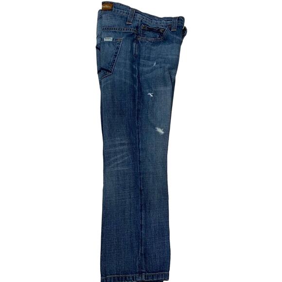 DAVID KAHN Jeans Medium Wash Distressed Waist 16" Flat Inseam 26.5" Size 25 - Picture 3 of 5